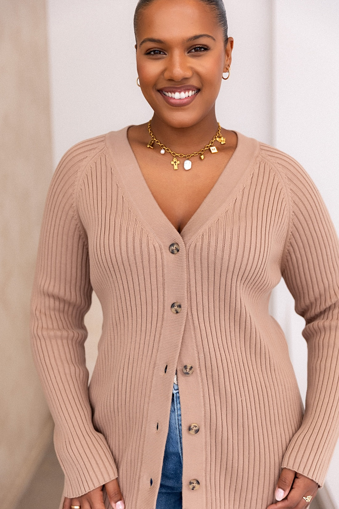 Brittney Cardigan - Taupe - Image 4
