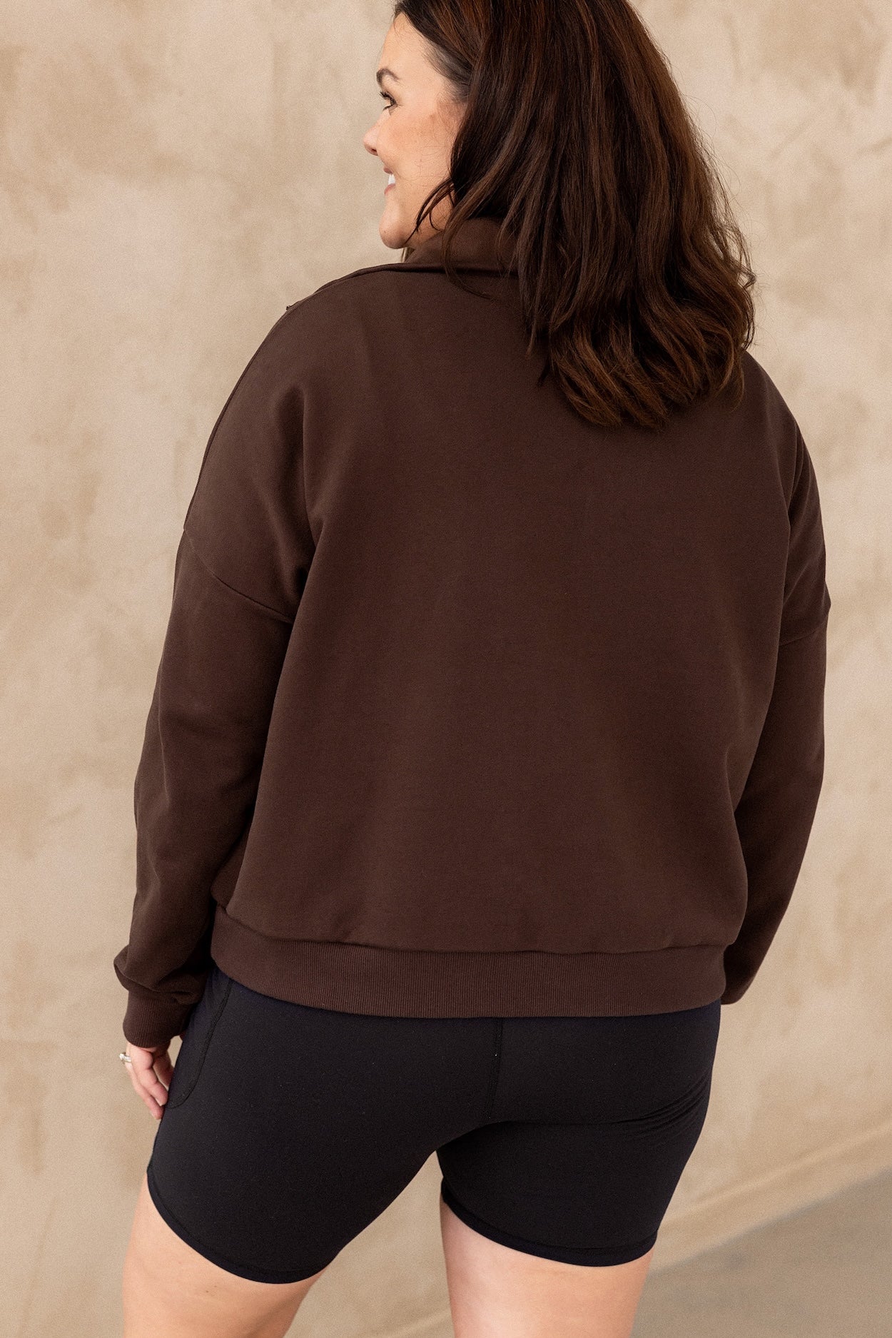 Collar Zip Sweater - Cocoa - Image 12