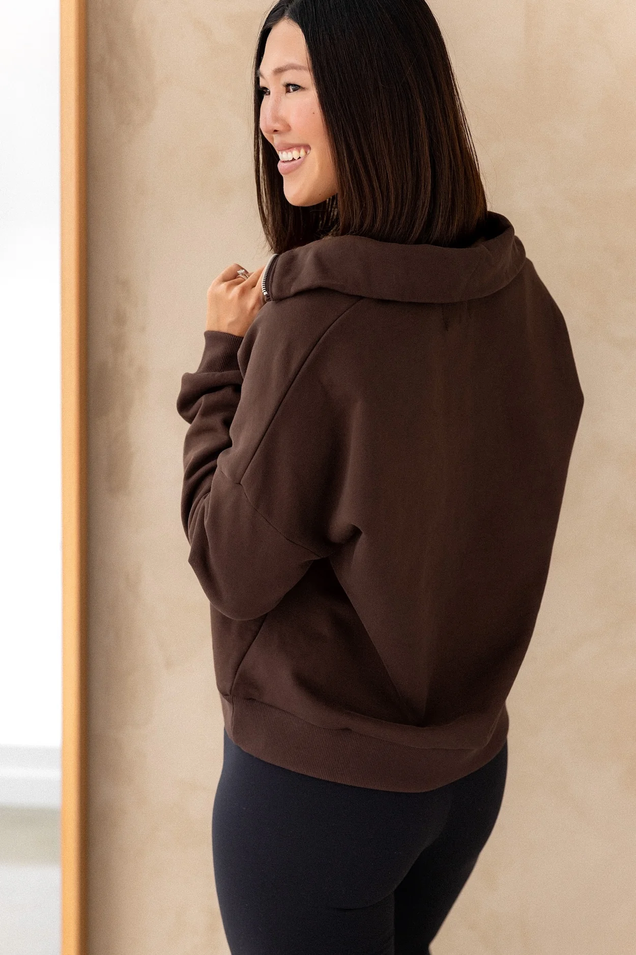 Collar Zip Sweater - Cocoa - Image 13
