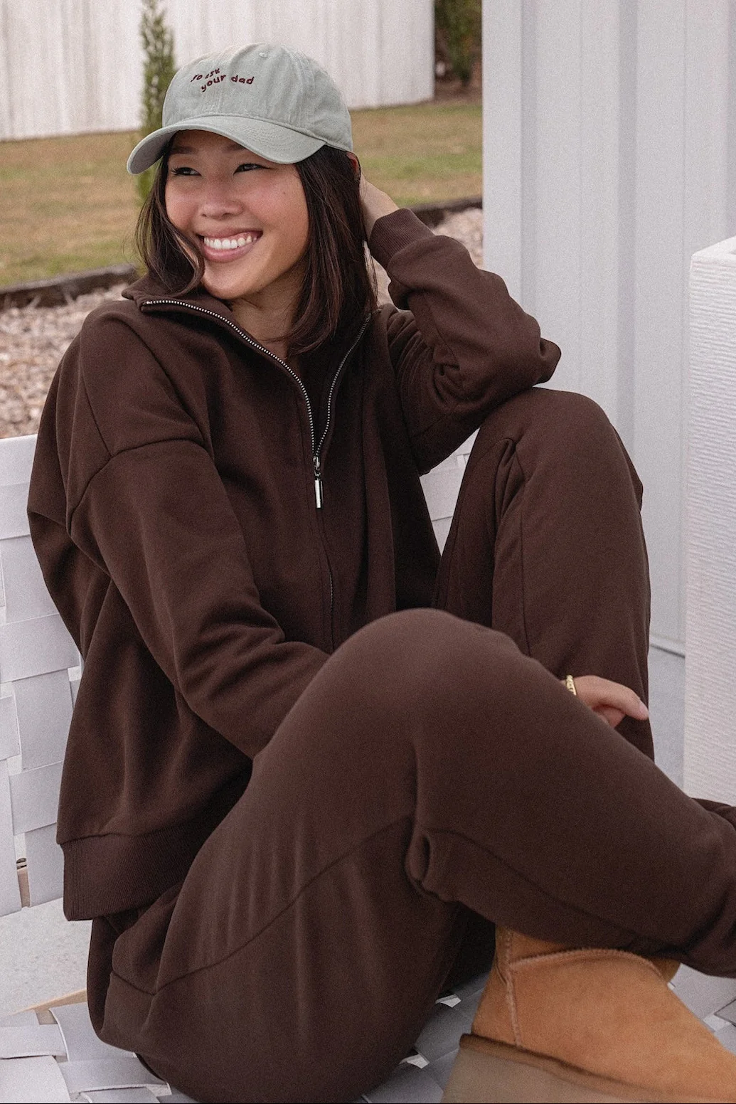 Collar Zip Sweater - Cocoa - Image 8