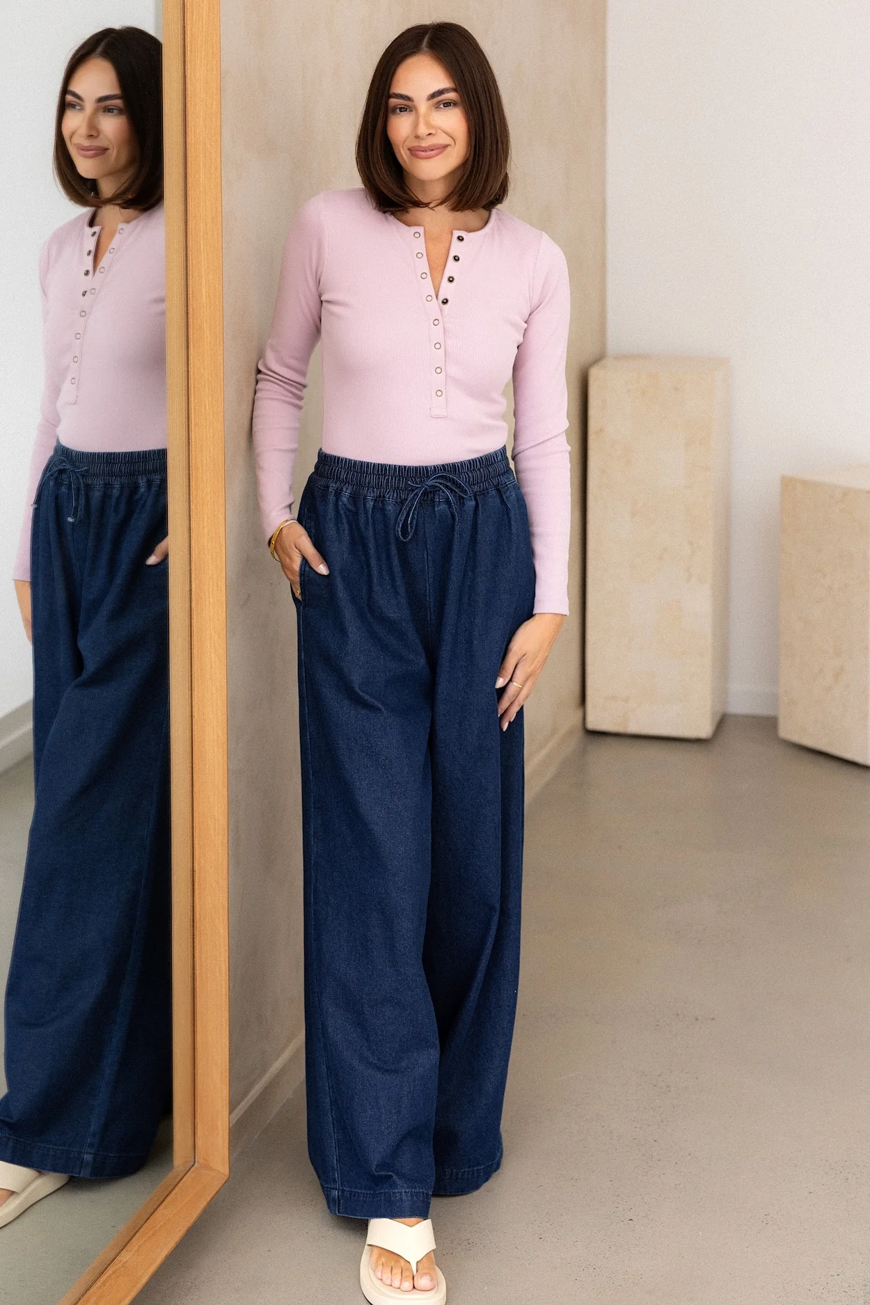Comfort Rib Henley Long Sleeve - Aura - Image 7