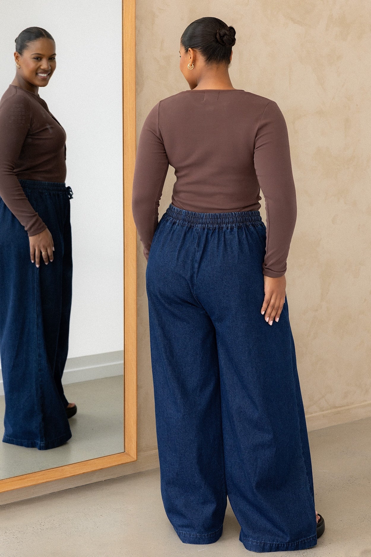 Comfort Rib Henley Long Sleeve - Truffle - Image 9
