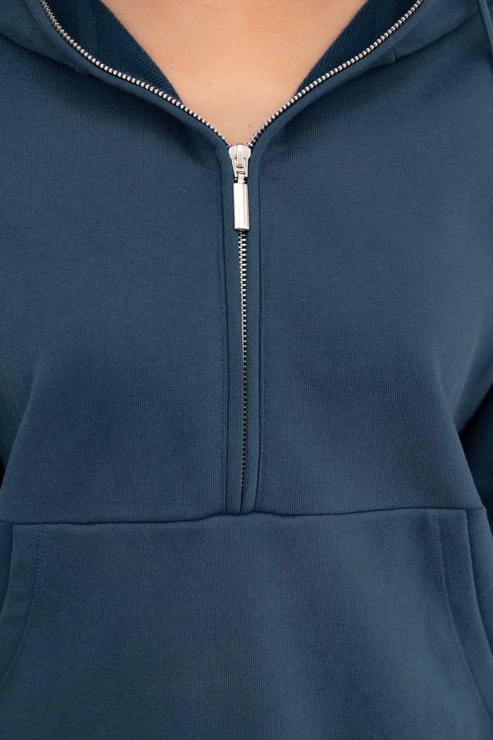 Half Zip Hoodie - Steel - Image 5