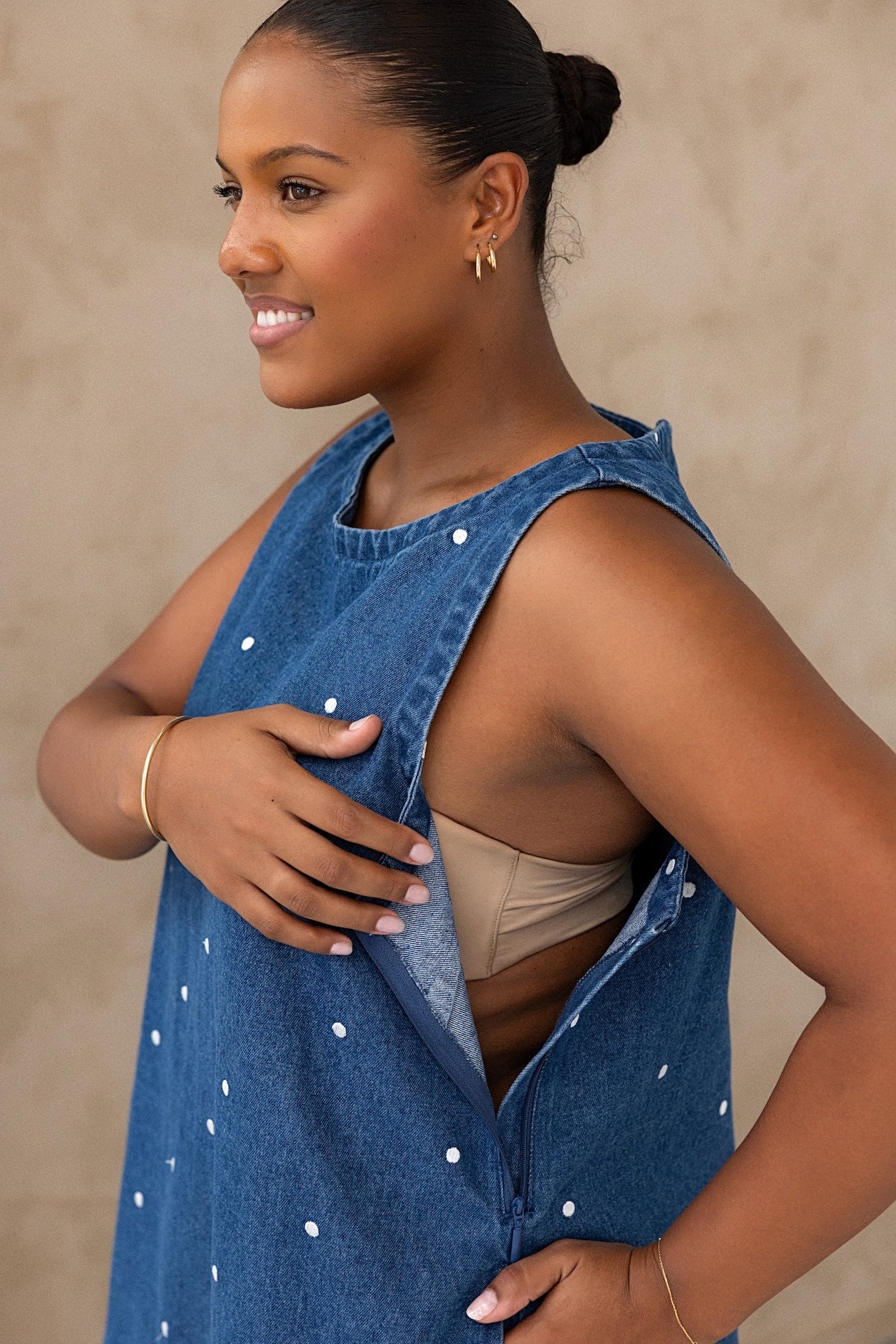 Noah Dress - Denim Polka - Image 11