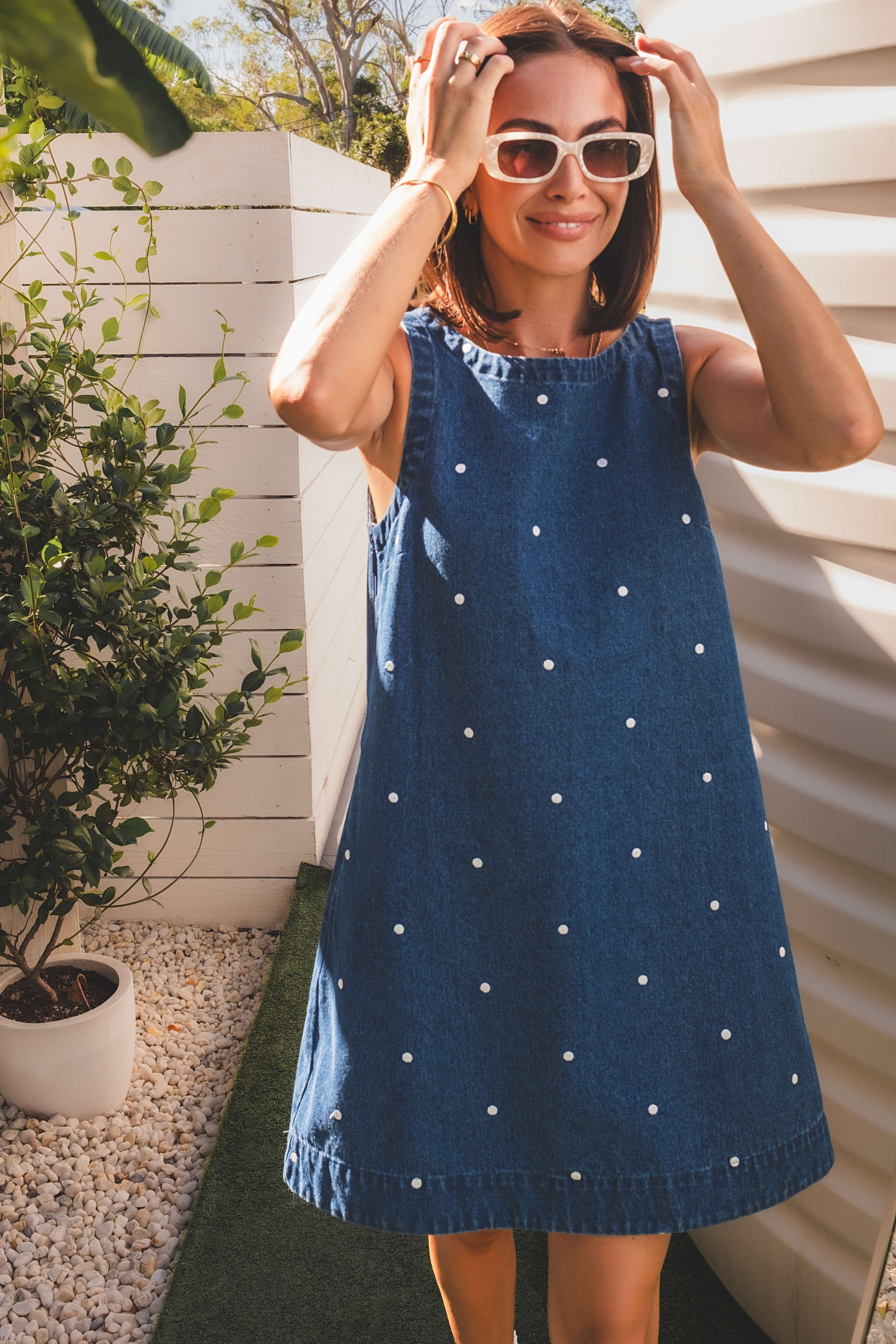 Noah Dress - Denim Polka - Image 13