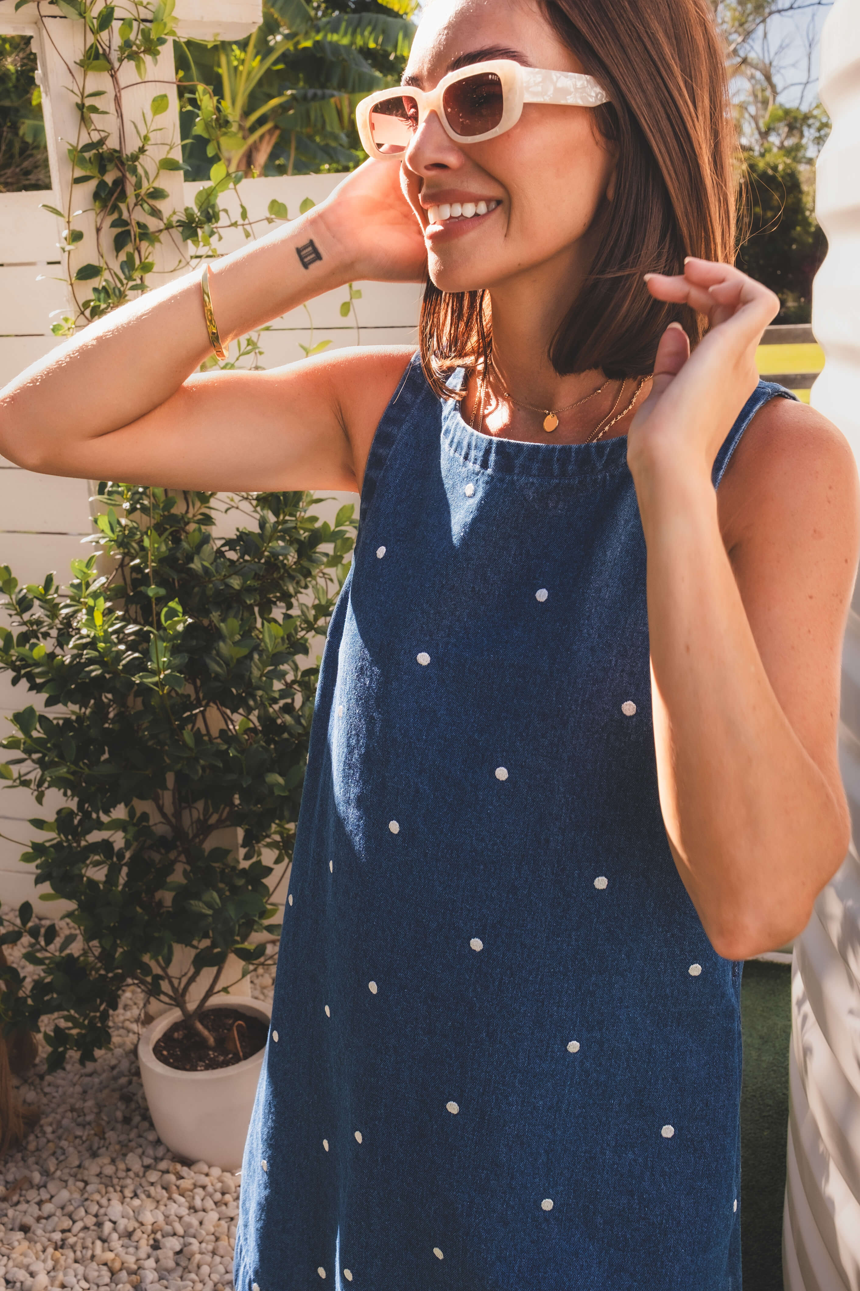 Noah Dress - Denim Polka - Image 3