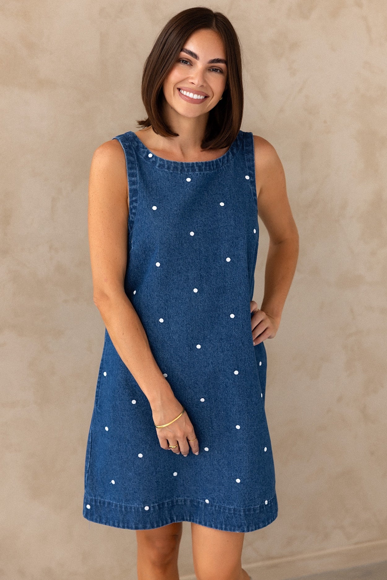 Noah Dress - Denim Polka - Image 6