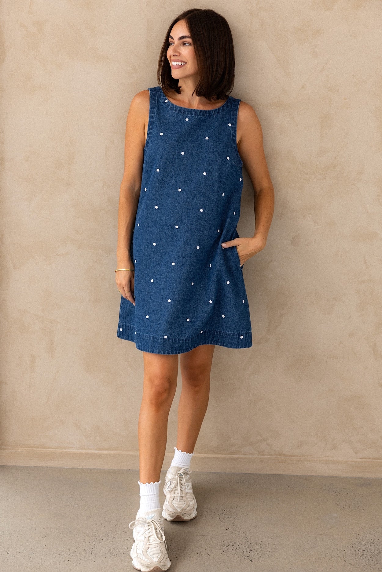 Noah Dress - Denim Polka - Image 7
