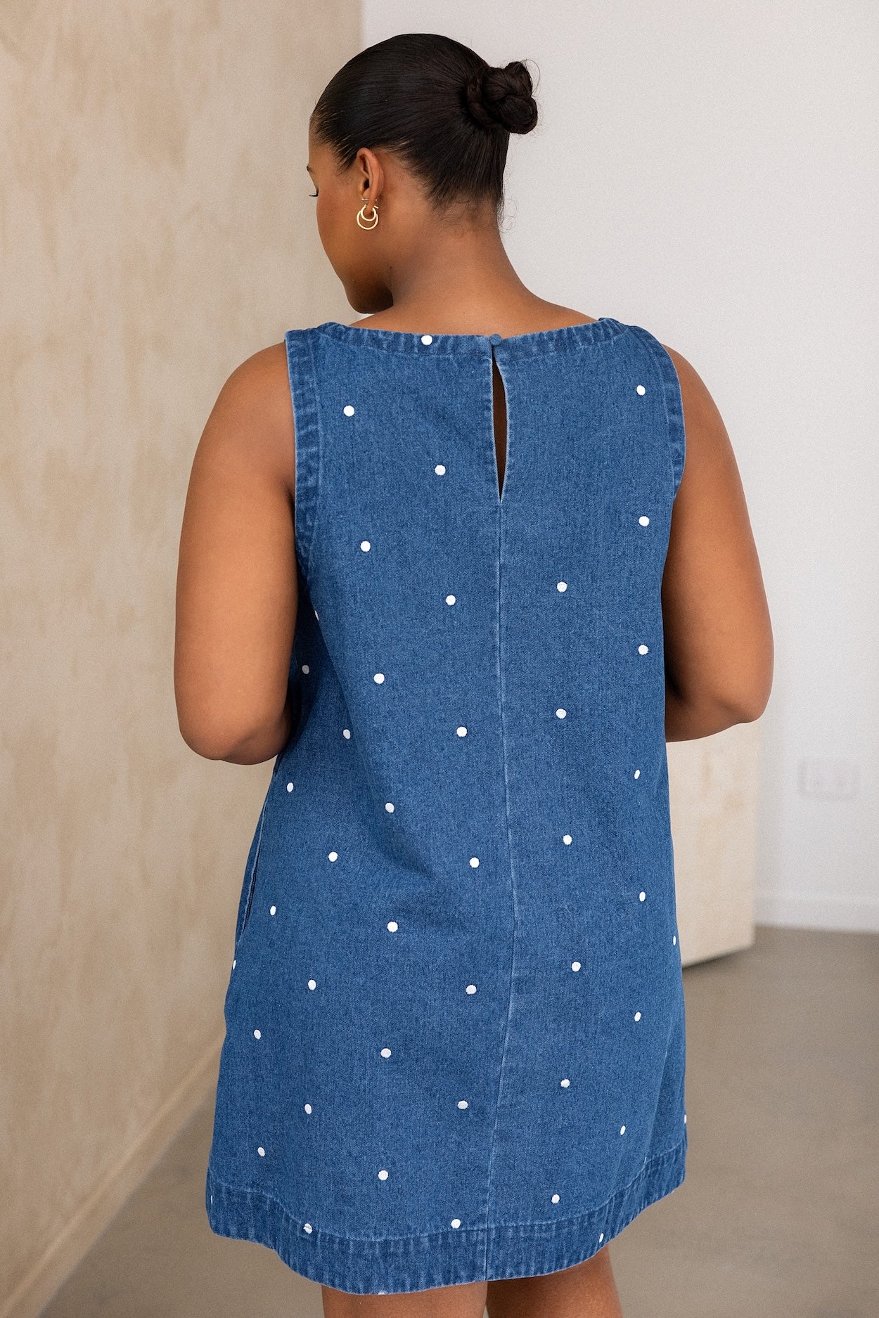 Noah Dress - Denim Polka - Image 8